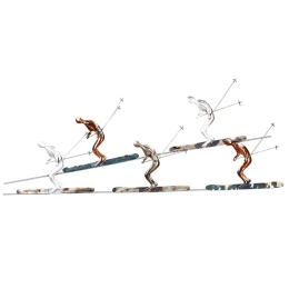 Διακοσμητικό Τοίχου Skier 15-18312 87x3x35cm Multi Marhome Μέταλλο
