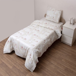 Σεντόνια Παιδικά Κρις Με Λάστιχο (Σετ 3τμχ) Beige Viopros Μονό 100x225cm 100% Βαμβάκι