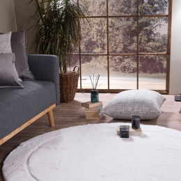 Χαλί Floor 01 Off White Teoran 120X120cm Round