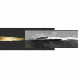 Κάδρο Πινελιές 16-30035 180x50cm Multi Marhome Οριζόντιοι Ξύλο, Καμβάς