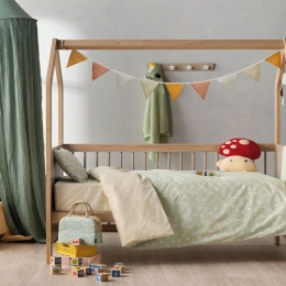 Πάπλωμα Βρεφικό Kota Green-Beige Kentia 100x140cm 100% Βαμβάκι
