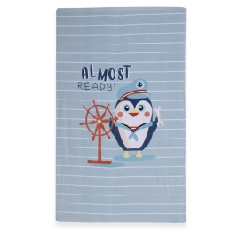 Πετσέτα Θαλάσσης Παιδική Penguin Light Blue Nef-Nef Homeware Θαλάσσης 70x120cm 100% Βαμβάκι
