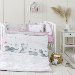 Κουβερλί Βρεφικό Baby Love Pink Nima 100x140cm 100% Βαμβάκι