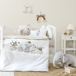 Κουβερλί Βρεφικό Magic Party White-Beige Nima 100x140cm 100% Βαμβάκι