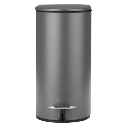 Κάδος Απορριμμάτων Soft Close Slim 02-21931 13,8x28,4x30,5cm 5Lt Mat Grey Estia 5lt Μέταλλο,Πλαστικό