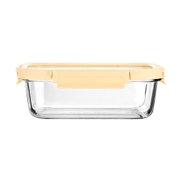 Φαγητοδοχείο Γυάλινο Click&Seal 01-26455 640ml 18,9x14,5x6,7 Ivory-Clear Estia Πλαστικό, Γυαλί