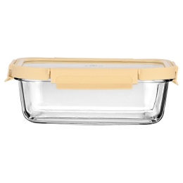 Φαγητοδοχείο Γυάλινο Click&Seal 01-26479 1520ml 23,5x17,8x7,6cm Ivory-Clear Estia Πλαστικό, Γυαλί