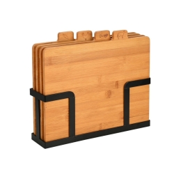 Επιφάνειες Κοπής Bamboo Essentials (Σετ 5Τμχ) 01-26707 Με Βάση 28,5x7,3x22,5cm Natural Estia Μέταλλο,Bamboo