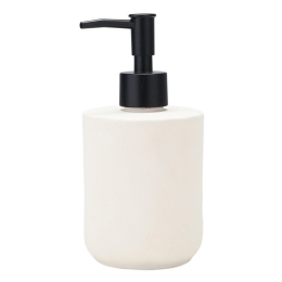 Δοχείο Κρεμοσάπουνου Κεραμικό Ripple 02-29975 300ml Φ7,5x15cm White-Black Estia Κεραμικό