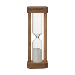 Κλεψύδρα 15 Λεπτών Allure 01-30032 6x6x17,5cm Clear-Natural Estia Ξύλο,Γυαλί