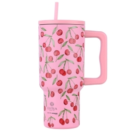 Κούπα - Θερμός Με Καλαμάκι Cherry Rose Tumbler XL Save The Aegean 01-32081 900ml Pink-Multi Estia