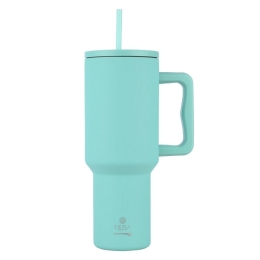 Κούπα - Θερμός Με Καλαμάκι Tumbler XL Save The Aegean 01-32203 1,2Lt Bermuda Green Estia
