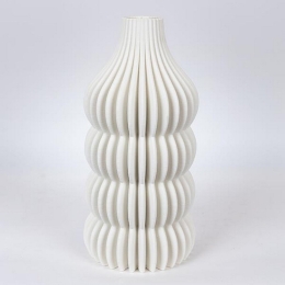Βάζο Πορσελάνινο 3D 752-21096 17.5x17.5x35.5cm White Estheti Home Πορσελάνη