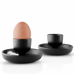 Αυγοθήκες (Σετ 2Τμχ) Stoneware Nordic Kitchen 512711 11x11x6cm Black Eva Solo Πηλός