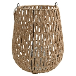 Φανάρι Ψάθινο Umeko 726-124-011 28x33cm Natural Ψάθα