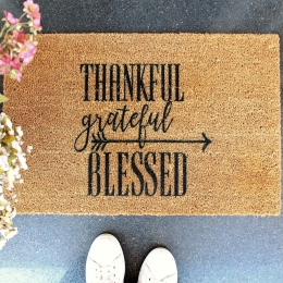 Πατάκι Εισόδου Thankful 796LMN9803 70x40cm Brown-Black Aberto Design 70x40