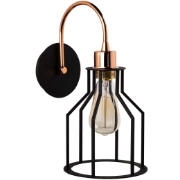 Φωτιστικό Τοίχου - Απλίκα Fellini 527ABY3168 17x25x36cm 1xE27 40W Black-Copper Opviq