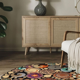 Χαλί Hmnt971 478HFT3272 Natural-Multi Conceptum Hypnose 160X160 Round
