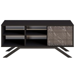 Έπιπλο Τηλεόρασης North 788DEC4037 130x58,6x38,6cm Marble Effect Black