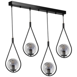 Φωτιστικό Οροφής - Ράγα Damla 846STL2865 65x20x70cm 4xE27 40W Black Opviq