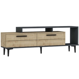 Έπιπλο Tηλεόρασης Niva 475OLV1408 150x31,4x54cm Oak-Anthracite