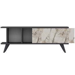 Έπιπλο Tηλεόρασης Liberty 327ODS1124 120x30x45cm Marble Effect White-Anthracite