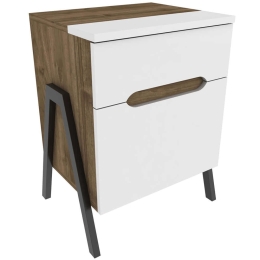 Κομοδίνο Neva 322RTC1603 45x38x63,5cm Walnut-White