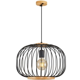 Φωτιστικό Οροφής 414LRC1277 Φ40x120cm 1xE27 40W Black Opviq