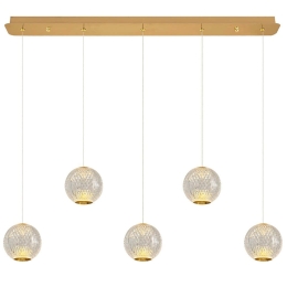 Φωτιστικό Οροφής - Ράγα 414LRC1386 81x12x120cm 5xLed 2500lm 5W 3000K Gold Opviq