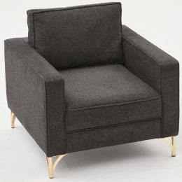 Πολυθρόνα Berlin 825BLC2789 80x91x83cm Anthracite-Gold