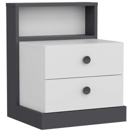 Κομοδίνο Life 382NRC1801 49x42x62cm White-Anthracite