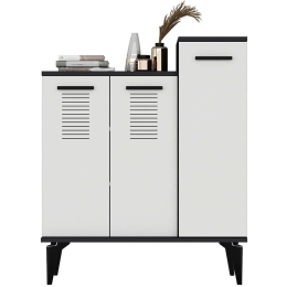 Παπουτσοθήκη Asimo 475OLV1833 90x35x94,6cm Anthracite-White Μοριοσανίδα, Μελαμίνη