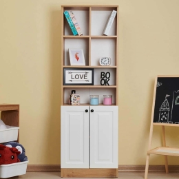 Βιβλιοθήκη Tuvalle 230TVL1401 59,9x30x180,8cm Oak-White