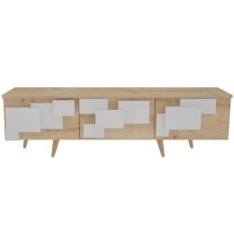 Έπιπλο Τηλεόρασης 3D 875ZNA4583 160x35x45cm Oak-White