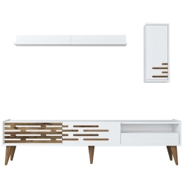Σύνθεση Τηλεόρασης Valensiya 845HCT5348 180x35x45cm White-Walnut
