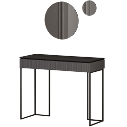 Κονσόλα Με Καθρέπτες Makyaj 506MNR3417 105x45x83/50x50/20x20cm Anthracite Μοριοσανίδα, Μελαμίνη