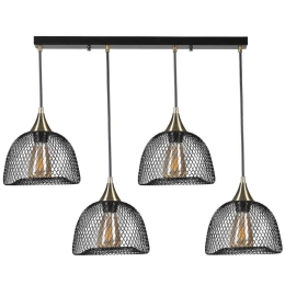 Φωτιστικό Οροφής - Ράγα Nasa 941RTN1276 65x21x70cm 4xE27 40W Black Opviq