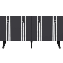 Μπουφές Isil 475OLV2681 150x40x80cm Anthracite-Silver Μοριοσανίδα, Μελαμίνη