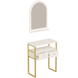 Κονσόλα Με Καθρέπτη Mipa 505CRL2202 75x36x88/60x9,6x80cm White Μοριοσανίδα, Μελαμίνη