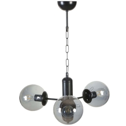 Φωτιστικό Οροφής Bankok 846STL5182 Φ40x70cm 3xE27 40W Black Opviq