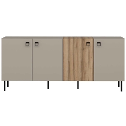 Μπουφές Mila 506MNR1318 180x45x75cm Sand-Oak Μοριοσανίδα, Μέταλλο