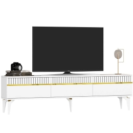 Έπιπλο Τηλεόρασης Defne 475OLV2903 180x29,6x44,6cm White-Gold