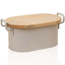Ψωμιέρα 280TMA3610 39x22x16cm Beige Hermia Μέταλλο