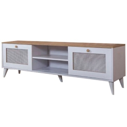 Έπιπλο Τηλεόρασης Calvin 277WLN1135 180x55x41cm White-Oak
