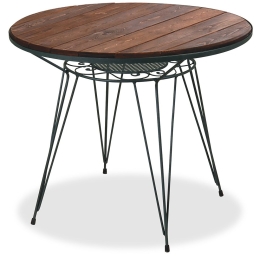 Τραπέζι Στρογγυλό Με Ξύλο 223911 100x75cm Natural-Black