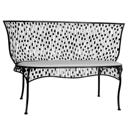 Καναπές-Σκαμπό Διθέσιος Royalty JRD1375 113x44x48cm Black-White