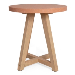 Τραπέζι Bistro Noria 0800021 70x70x75cm Natural-Orange Soulworks