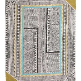 Χαλί Art 281 Χειροποιήτο Black-Yellow New Plan 70X140cm