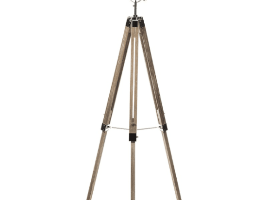Artekko Λάμπα Επιδαπέδια 65x65x140 Καρυδί-Inox