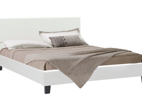 Κρεβάτι Nevil pakoworld 150x200 PU χρώμα λευκό ματ